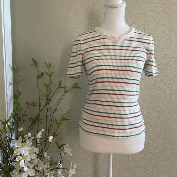 Abercrombie & Fitch Stripped Tee Crew Neck Shirt | Size S - Picture 3 of 10